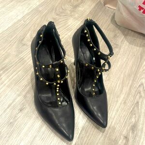 Black Heels with gold studs